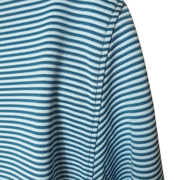 Van Heusen Mens Polo L Blue Striped Classic Fit Performance Short Sleeve Golf - Picture 3 of 6